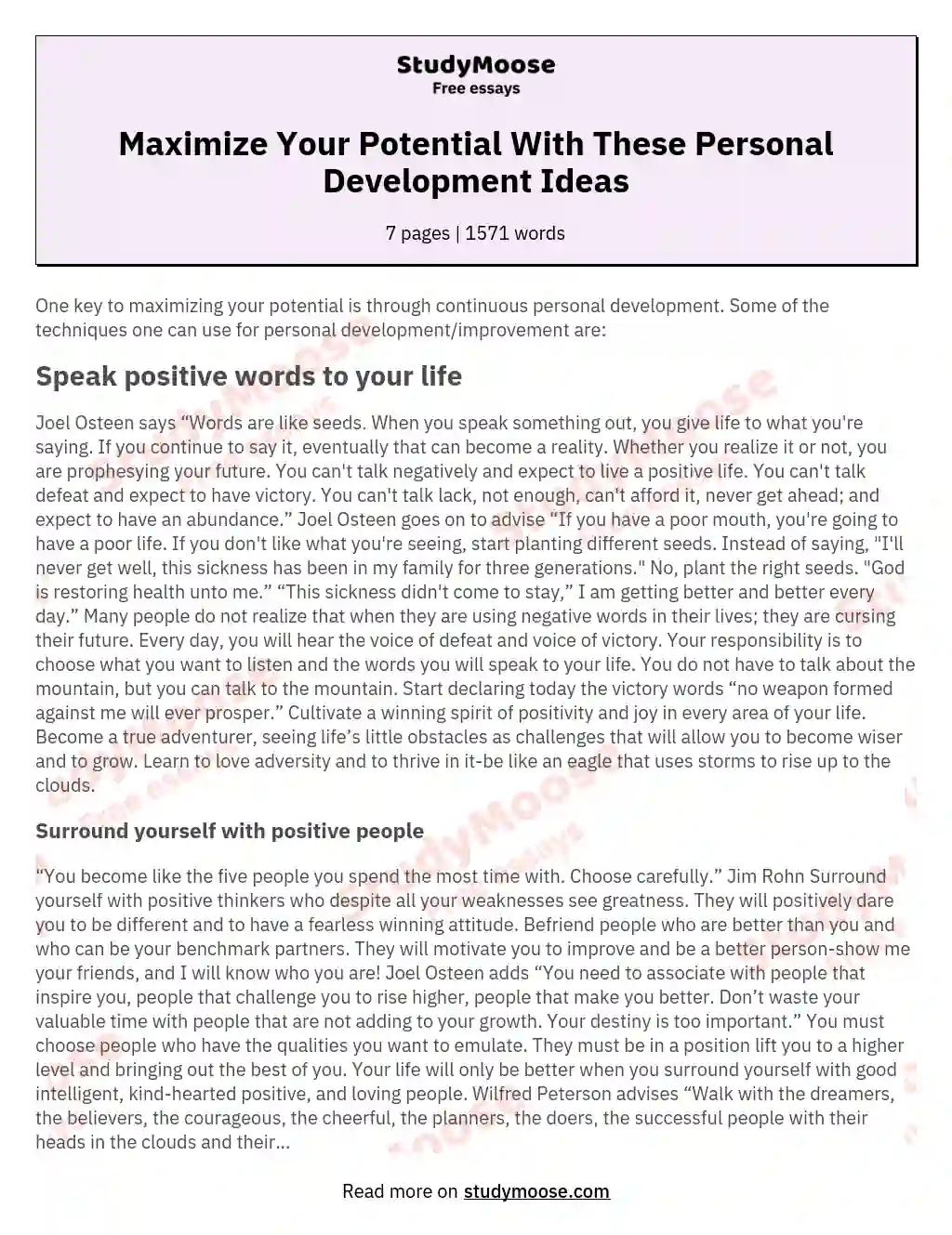 Maximize Your Potential With These Personal Development Ideas essay