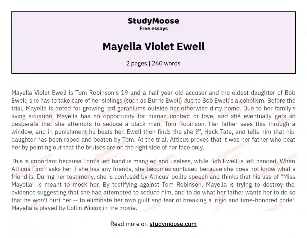 Mayella Violet Ewell