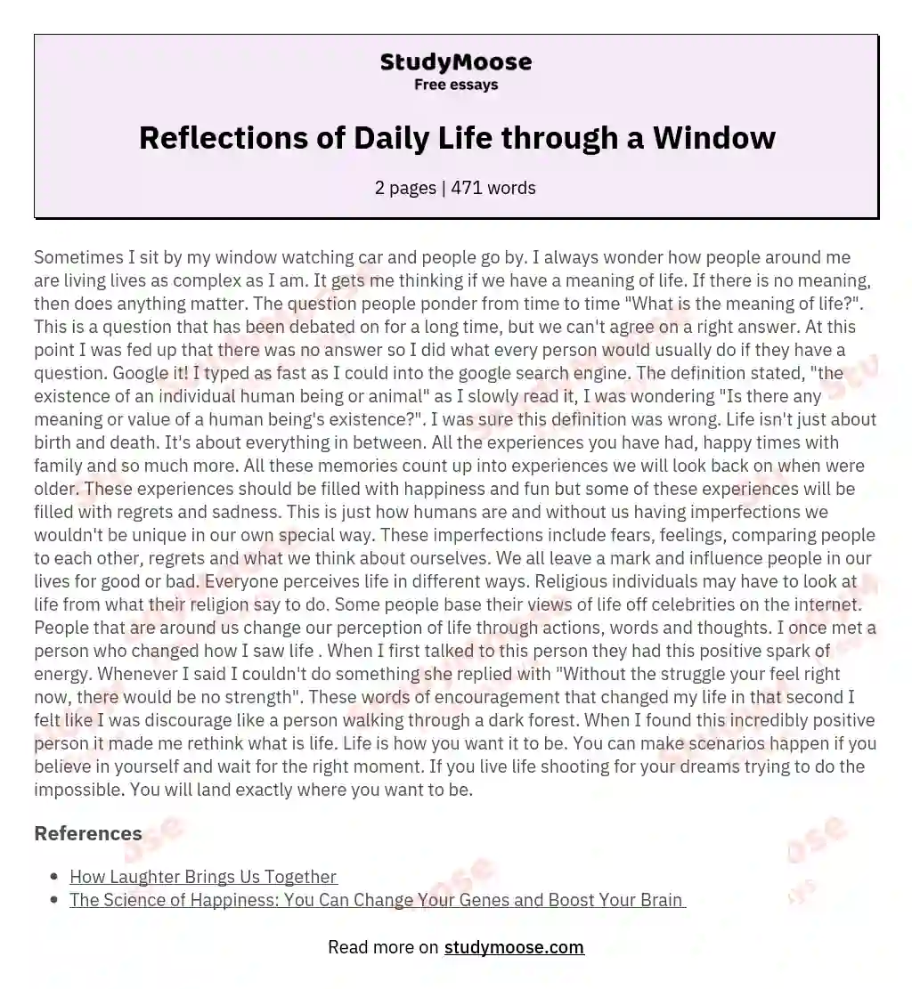 does life have meaning essay