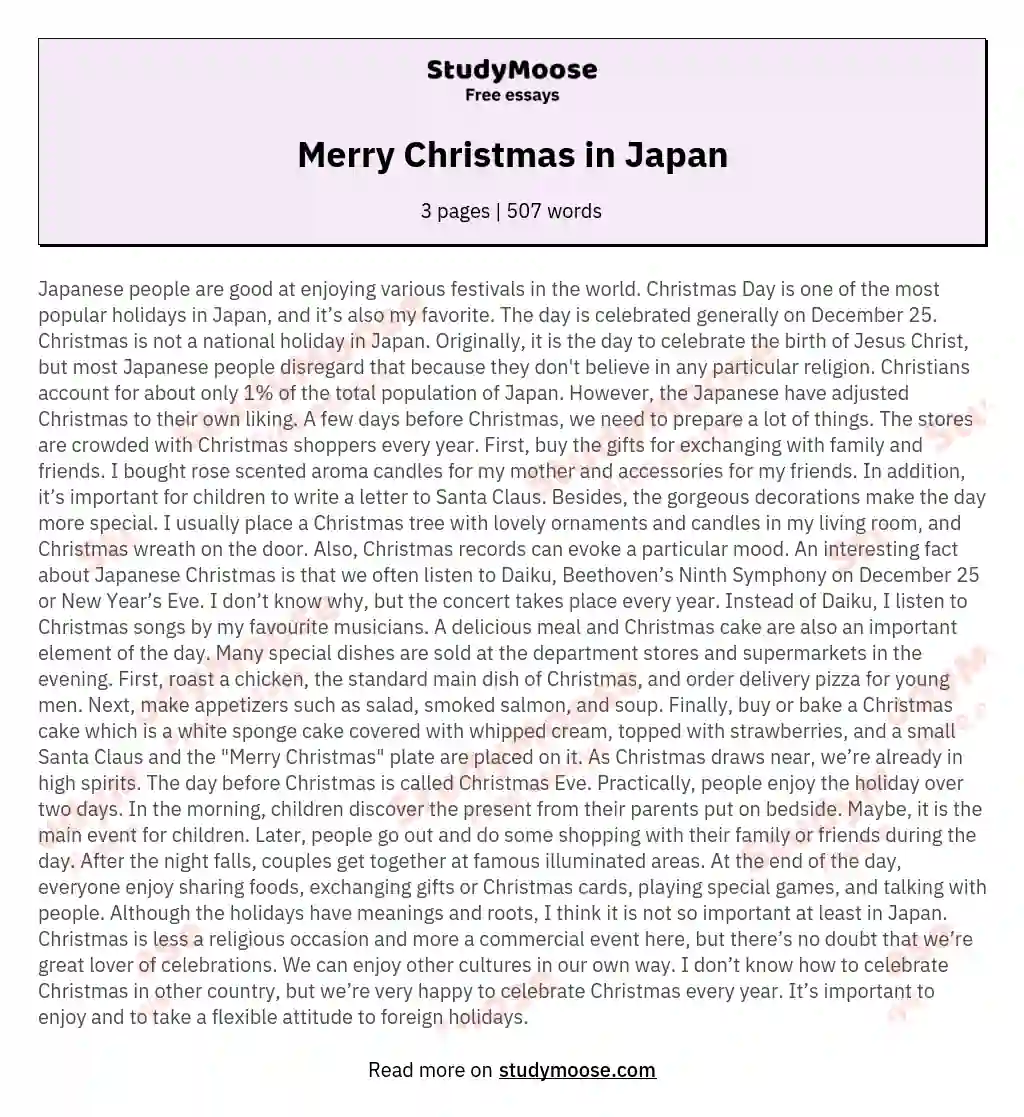 Merry Christmas in Japan