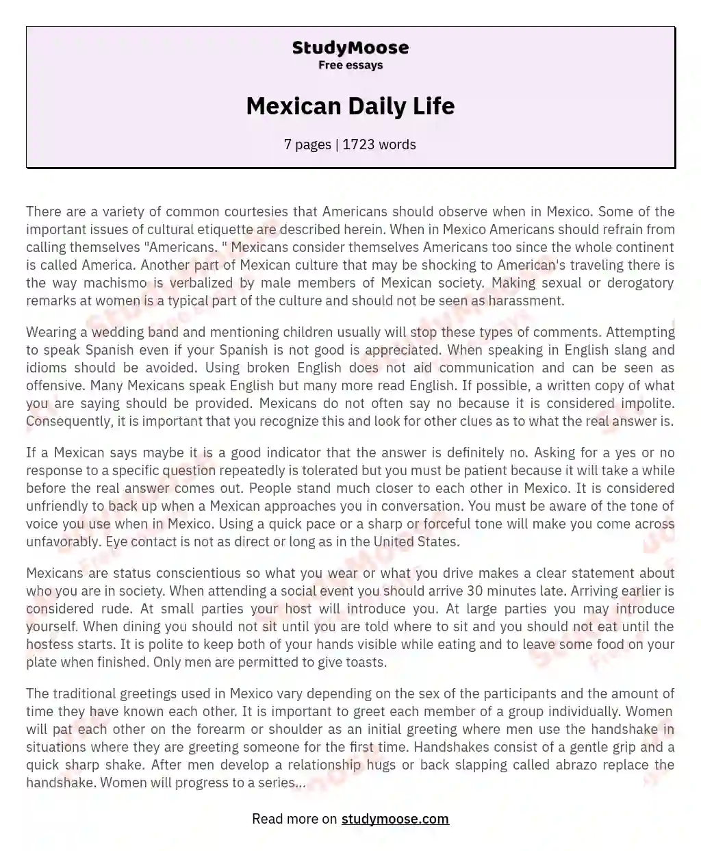 Mexican Daily Life