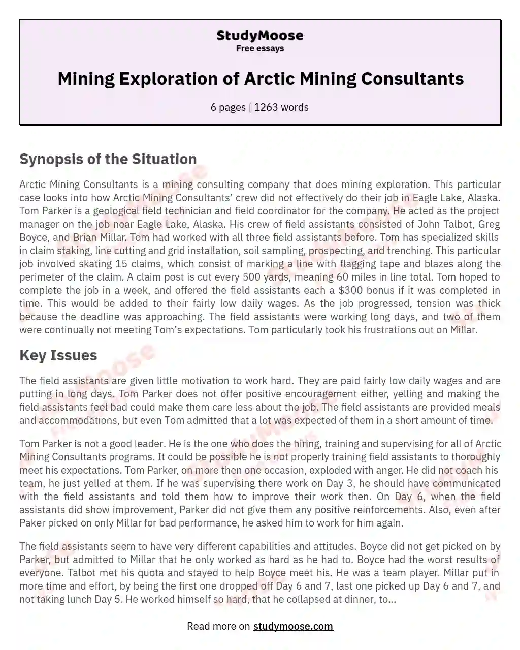 Mining Exploration of Arctic Mining Consultants