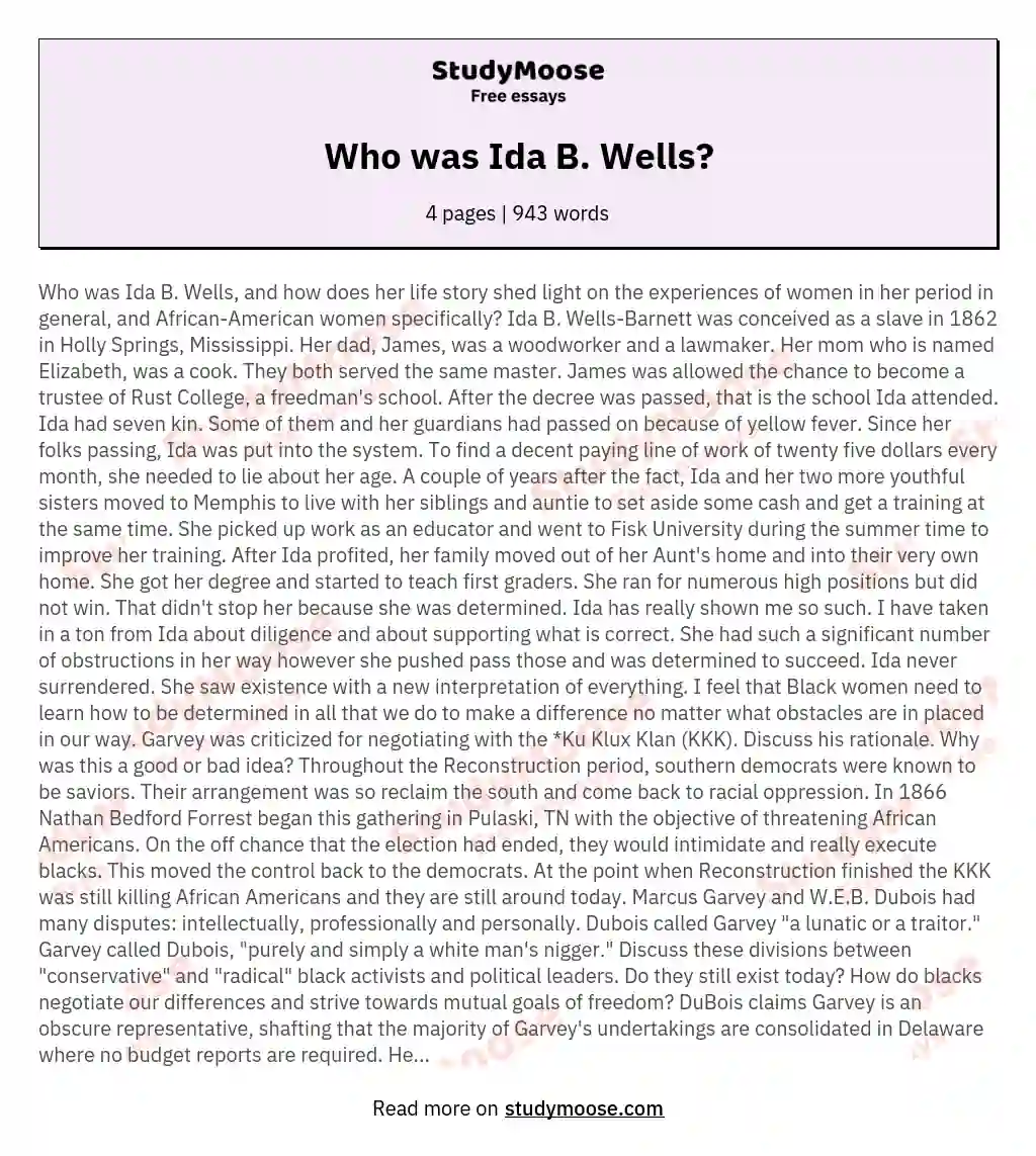 Who was Ida B. Wells?