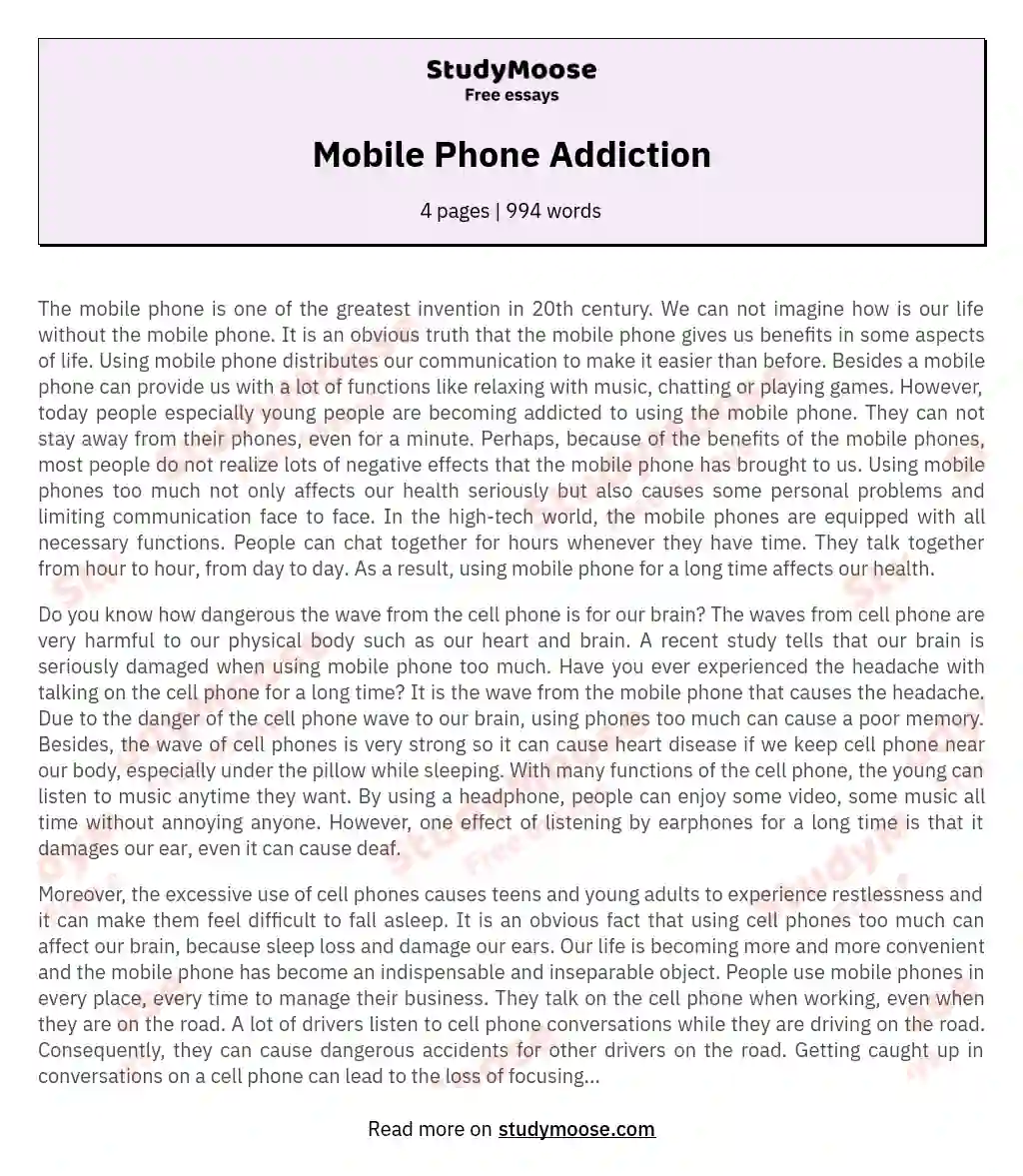 Mobile Phone Addiction