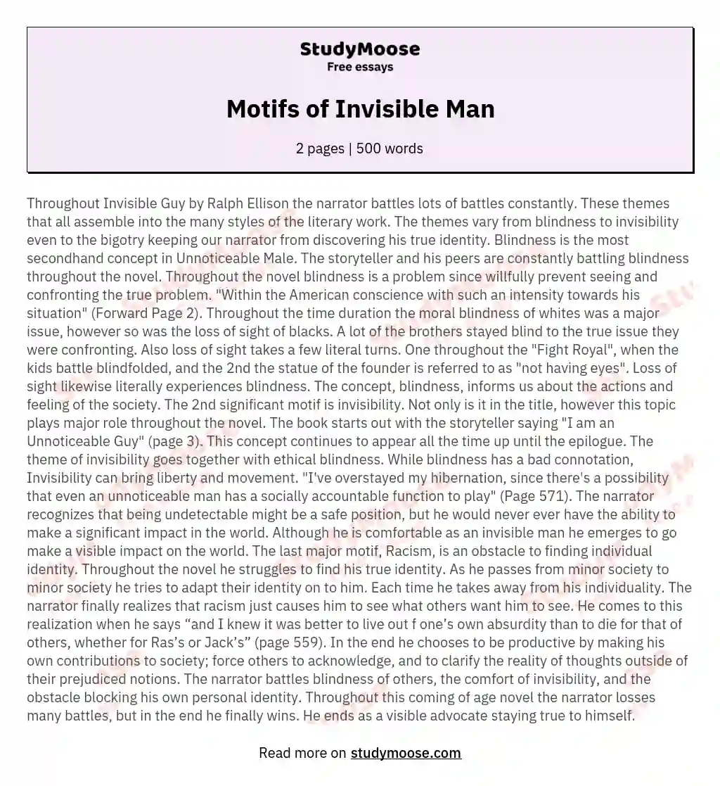 Motifs of Invisible Man