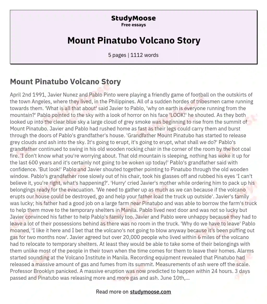 mount pinatubo case study