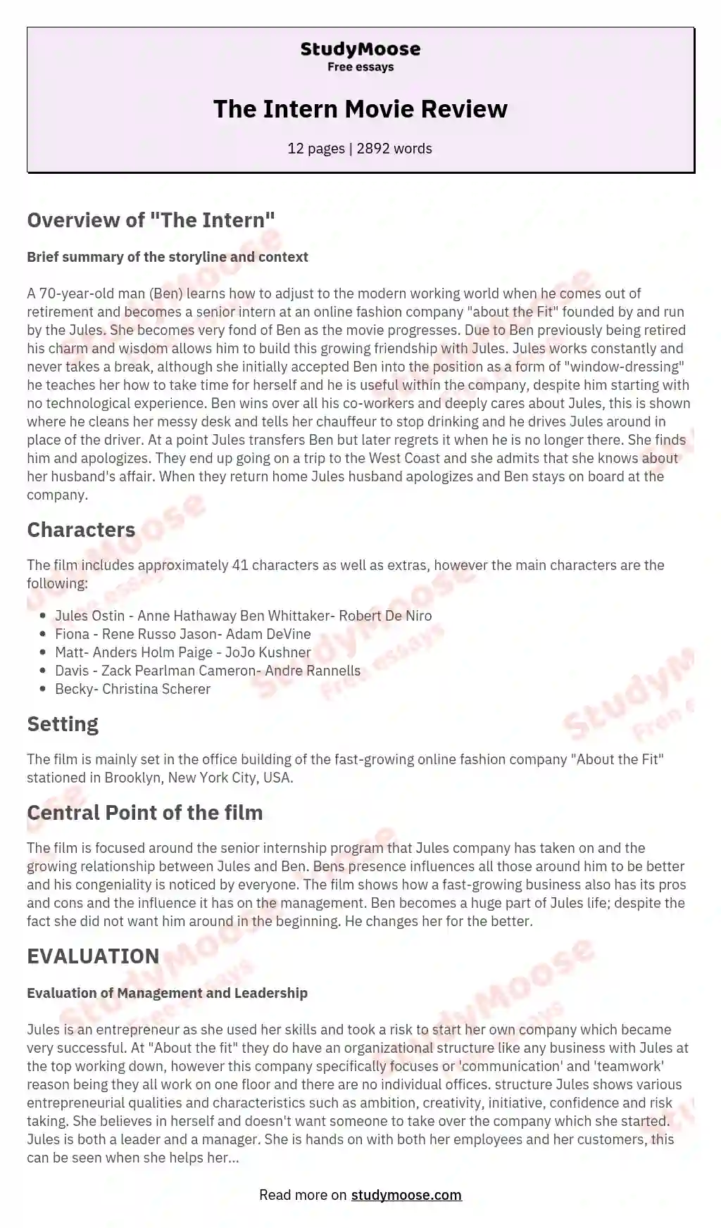 how to write an evaluation essay on a movie