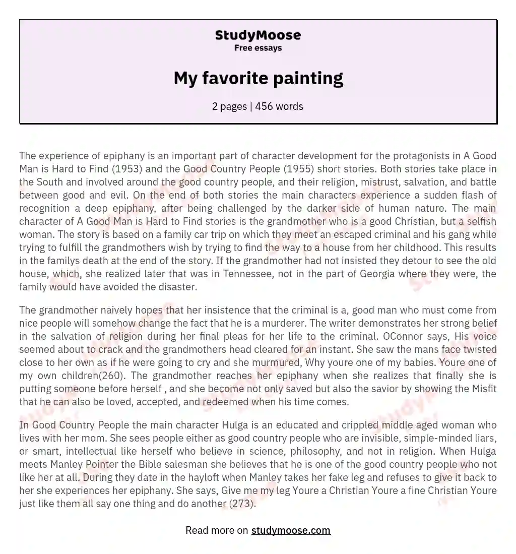 hobby painting essay in english