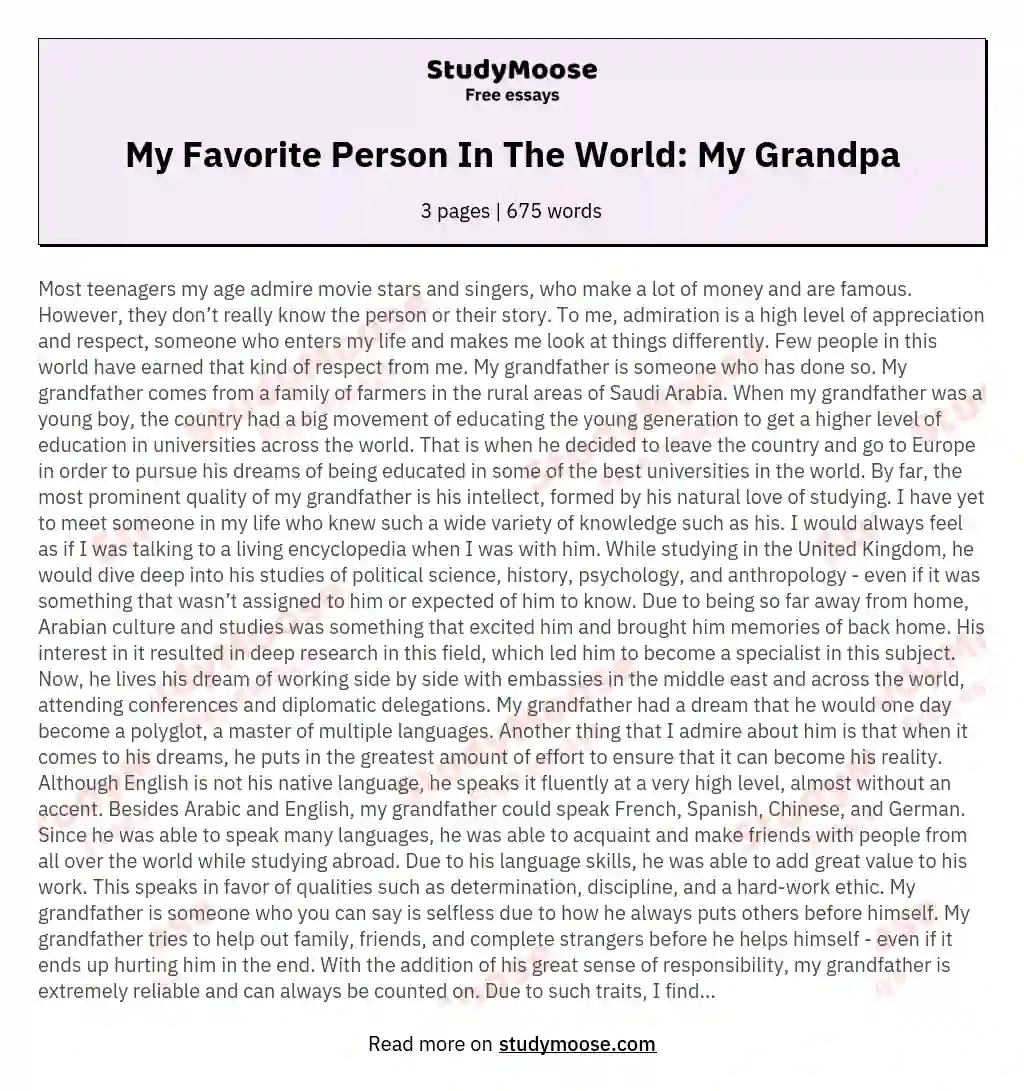 my grandpa essay