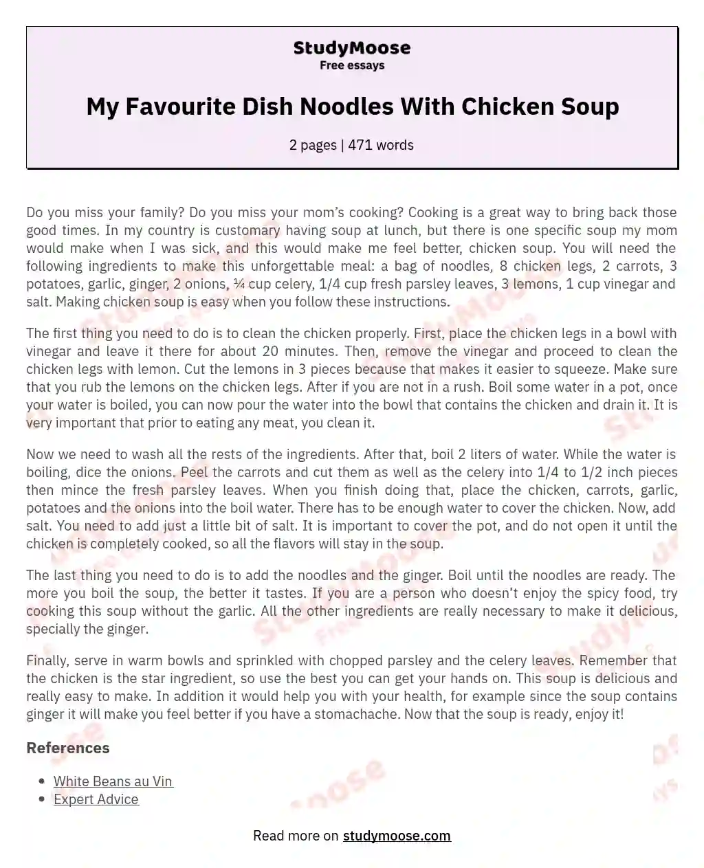my favorite food noodles essay