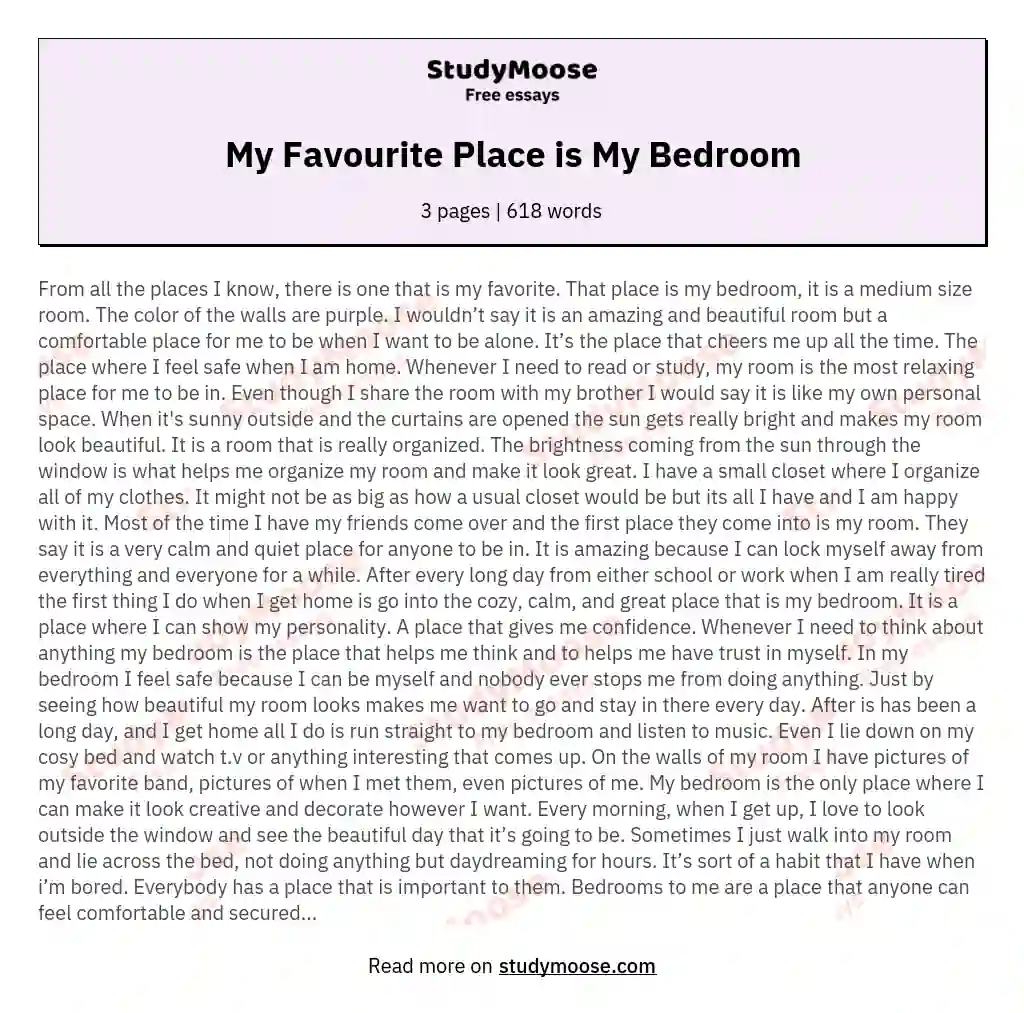 my favorite place my room essay