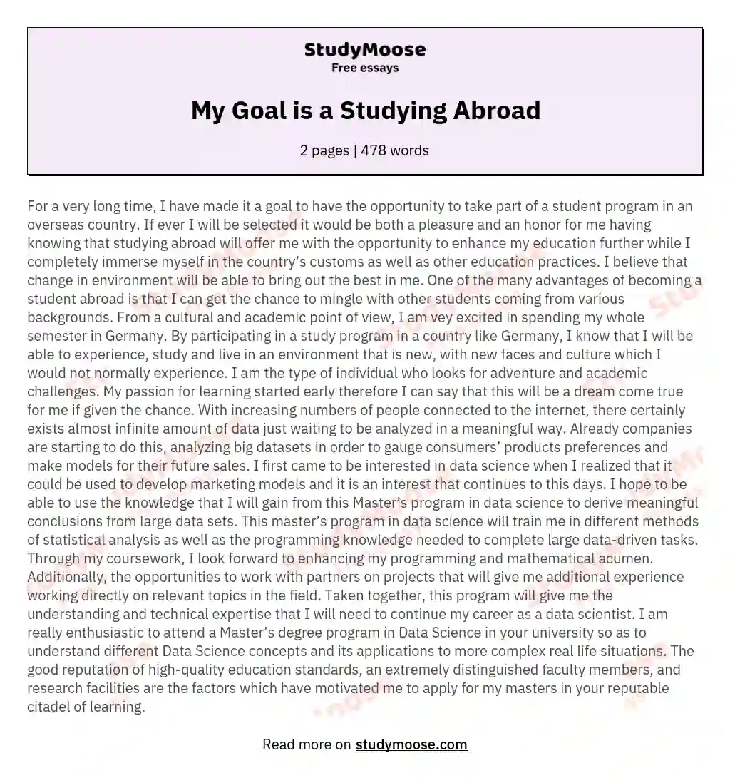 studying abroad essay
