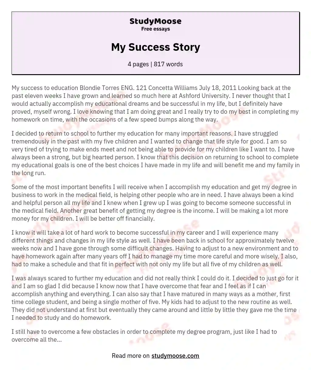 success story essay