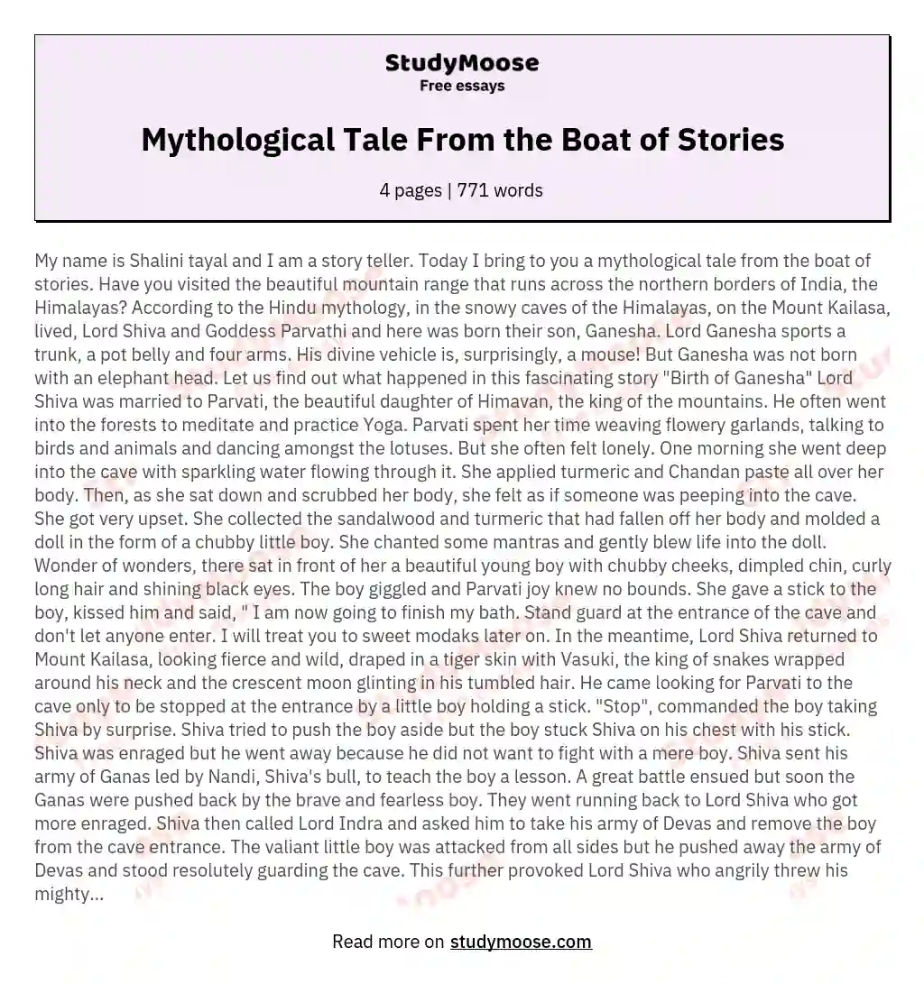 Mythological Tale From the Boat of Stories