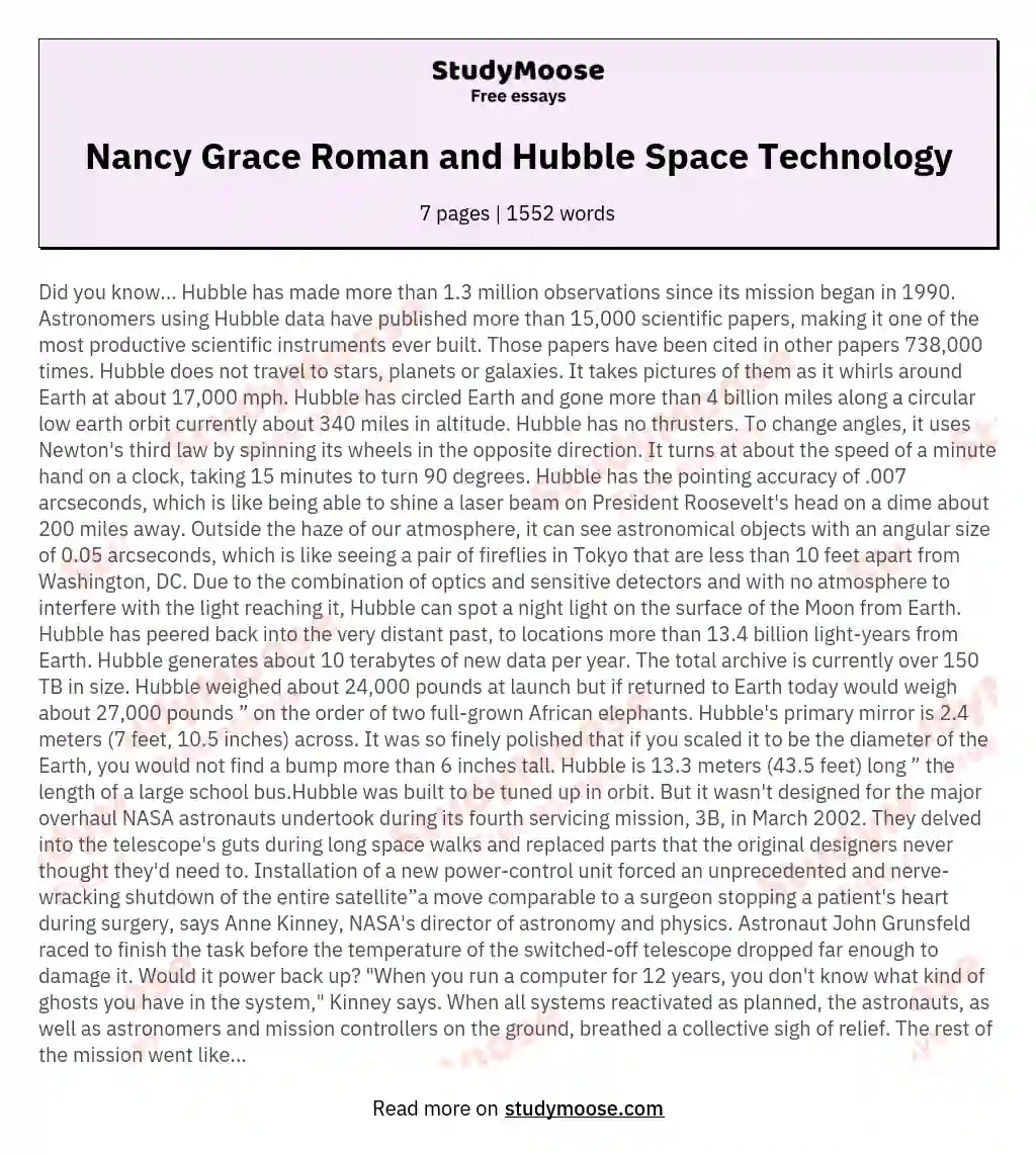 essay on space technology