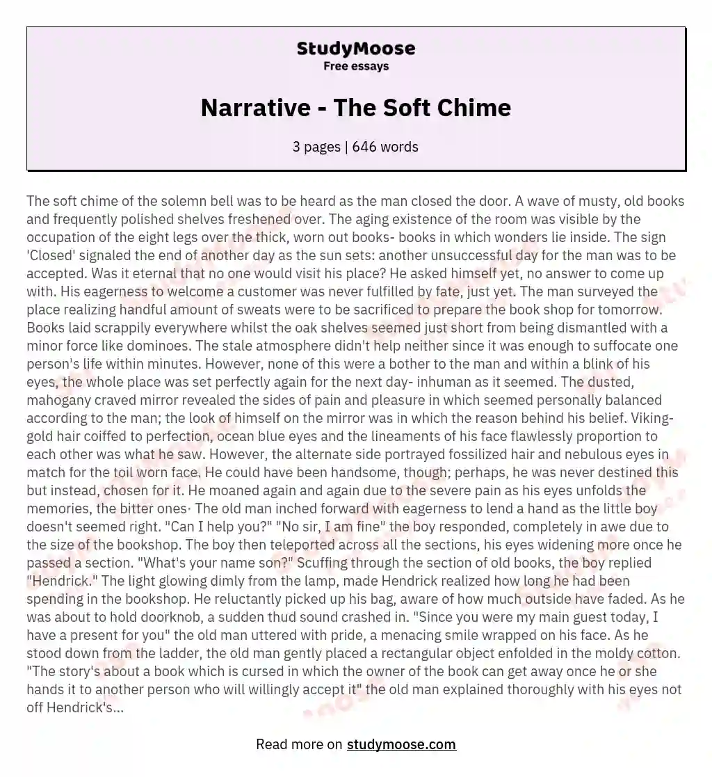 Narrative - The Soft Chime essay