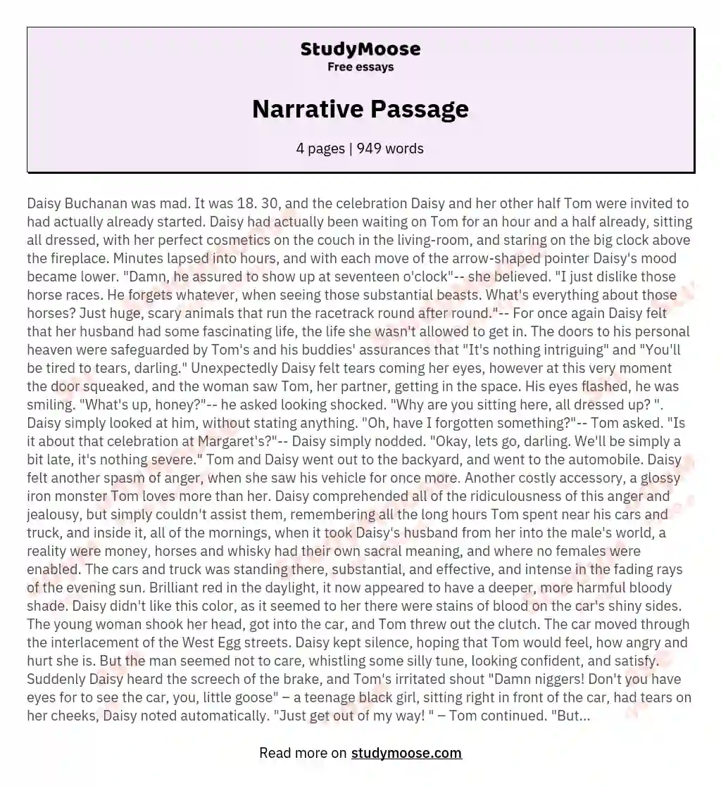 Narrative Passage essay