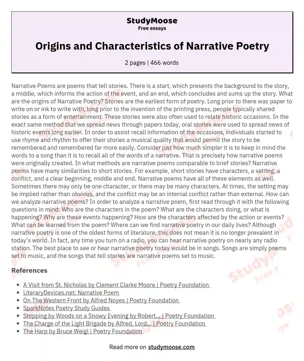 narrative-poetry-free-essay-example