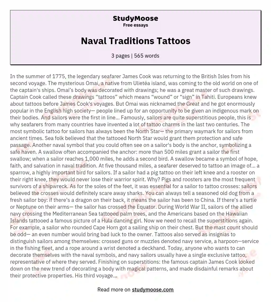 Naval Traditions Tattoos