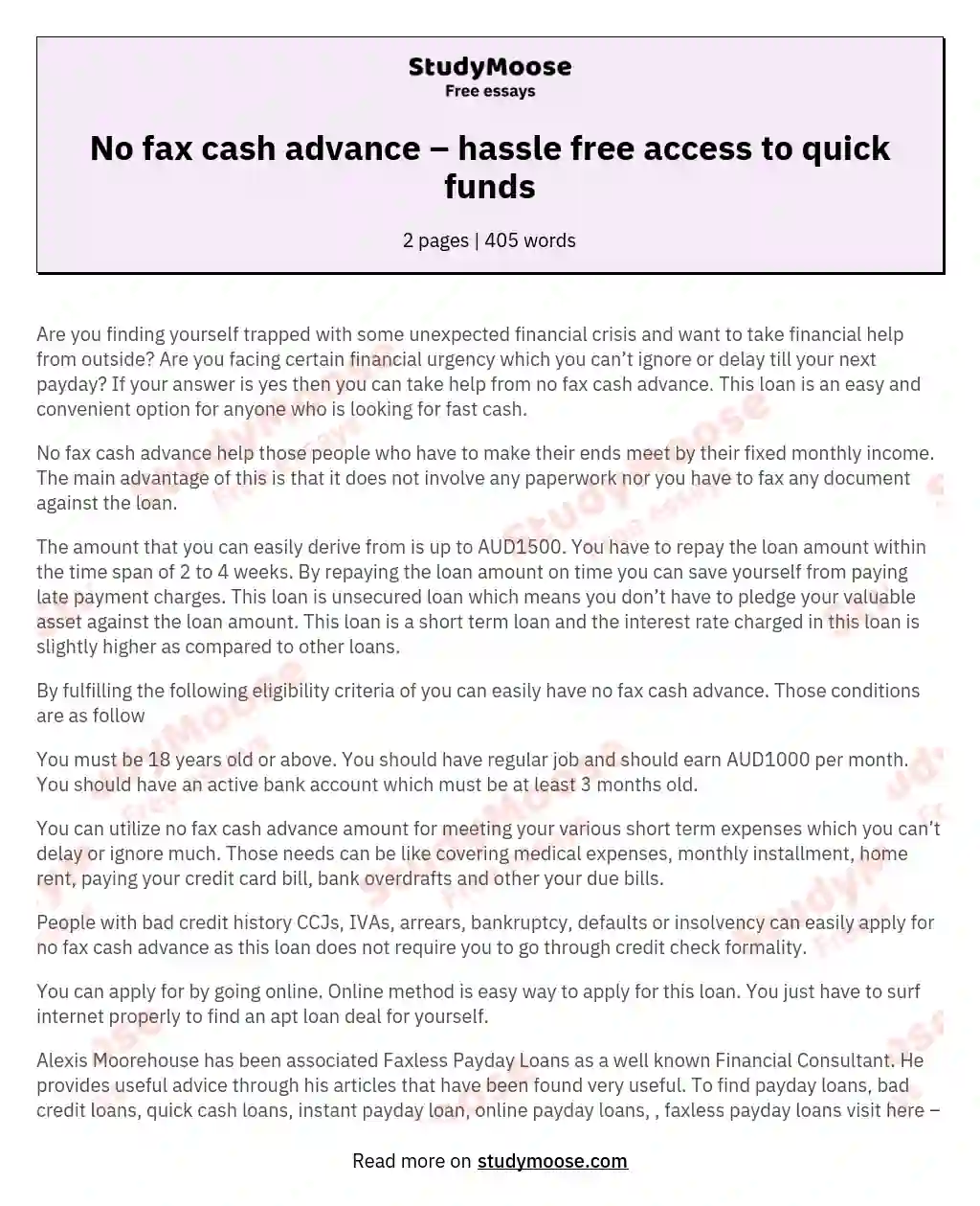 No fax cash advance – hassle free access to quick funds