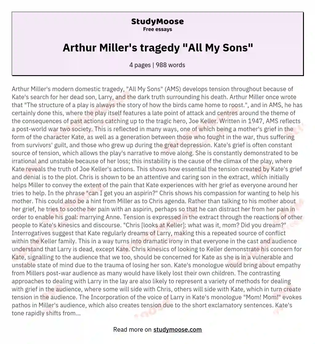 arthur miller tragedy