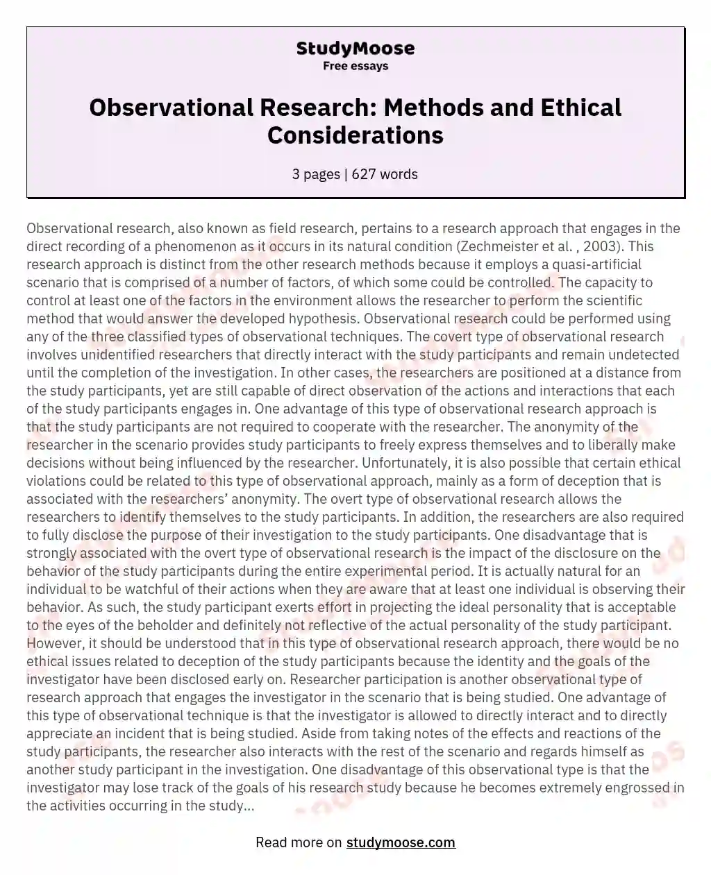 observational study research paper