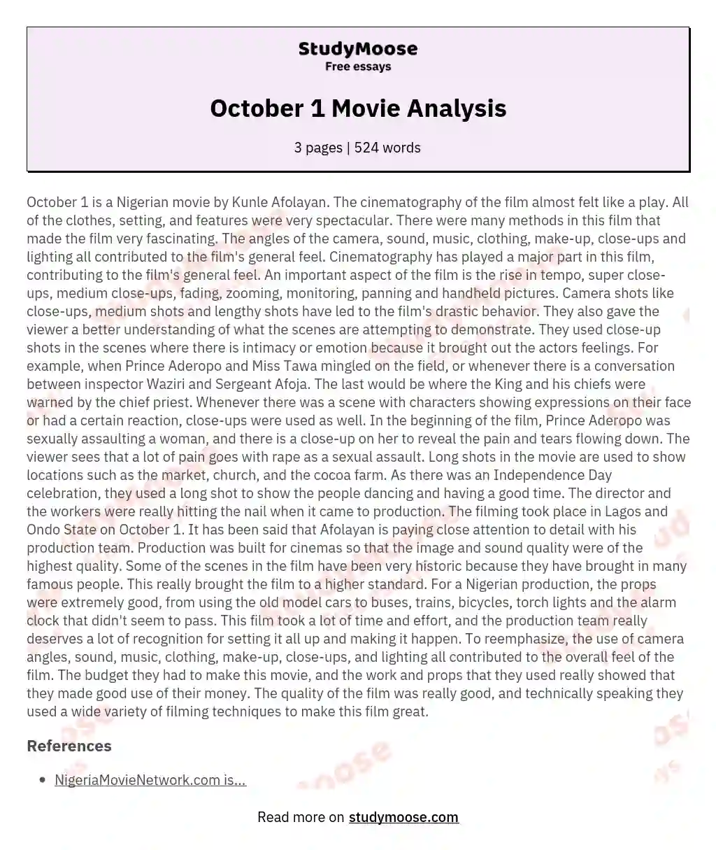 film analysis example