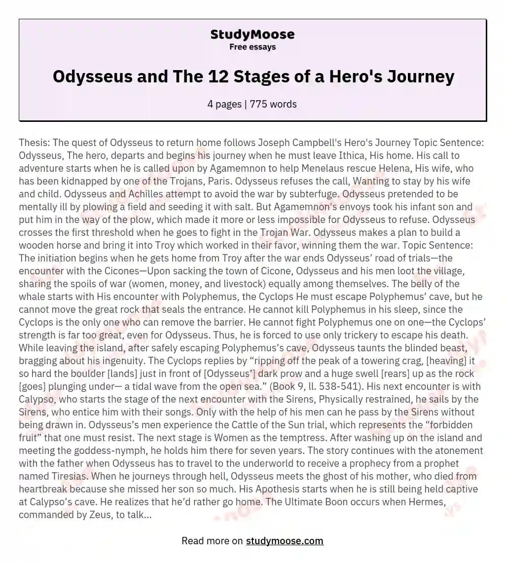 odysseus heros journey