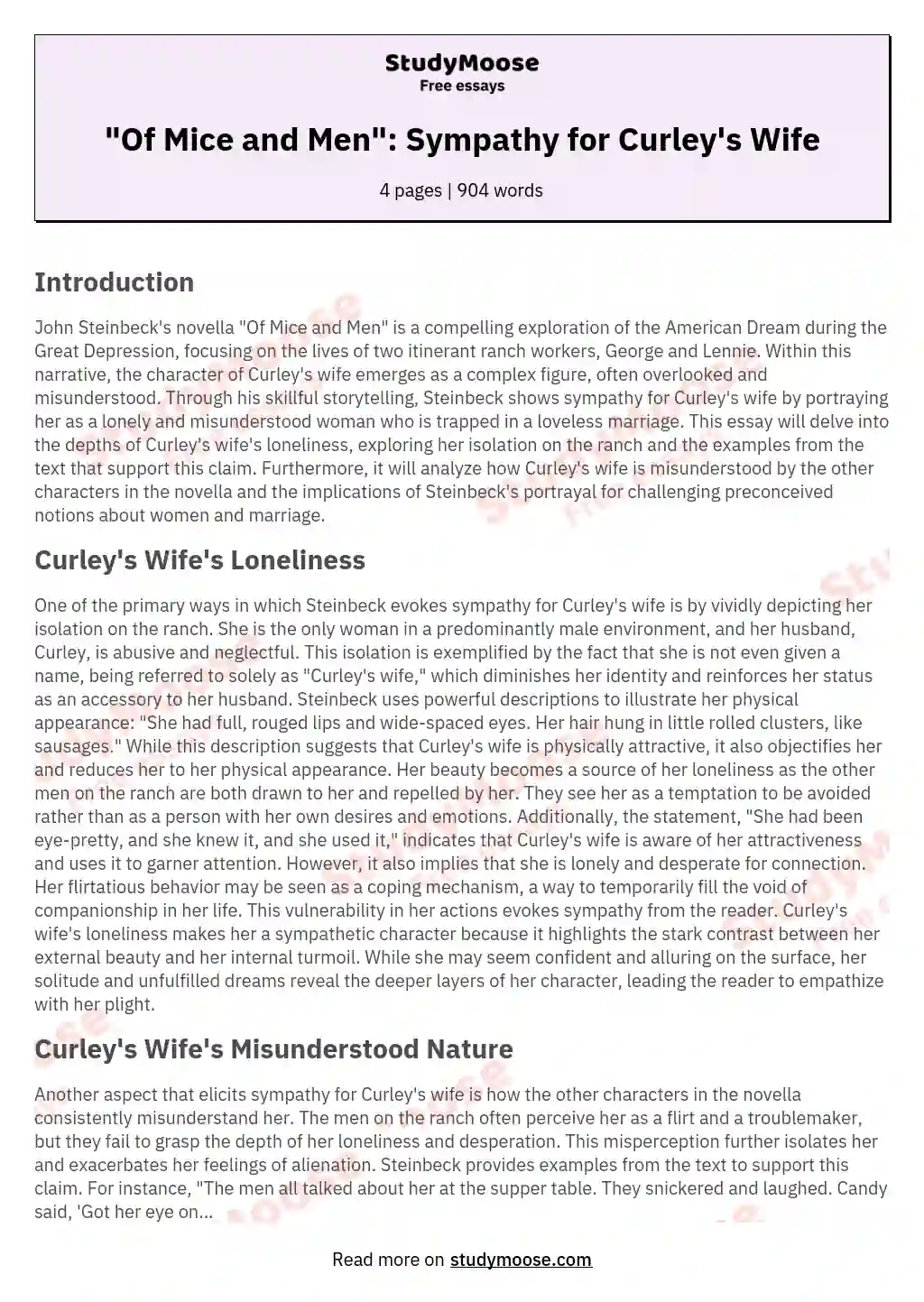 candy of mice and men-character personality traits chapter 2