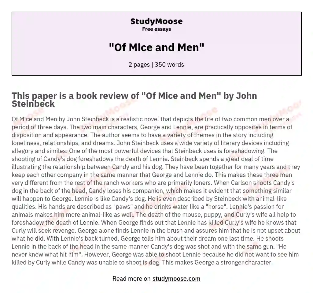 "Of Mice and Men"