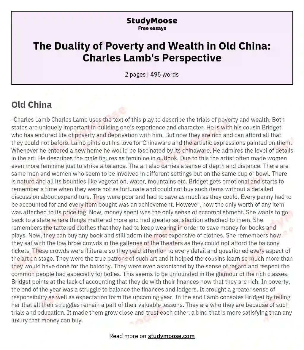 charles lamb essay old china pdf