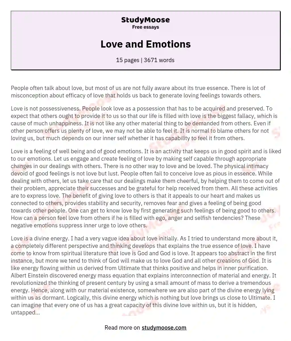 Love and Emotions