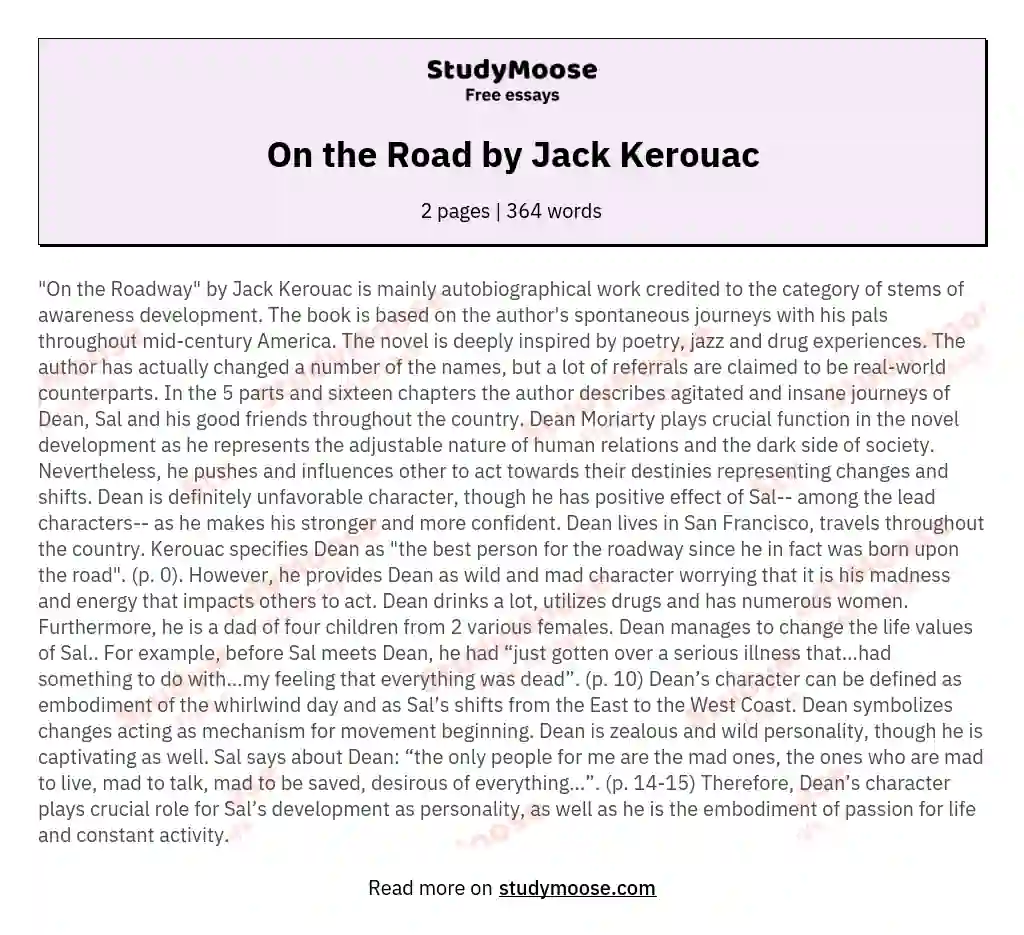 On the Road by Jack Kerouac