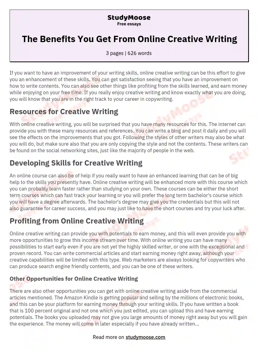 The Benefits You Get From Online Creative Writing