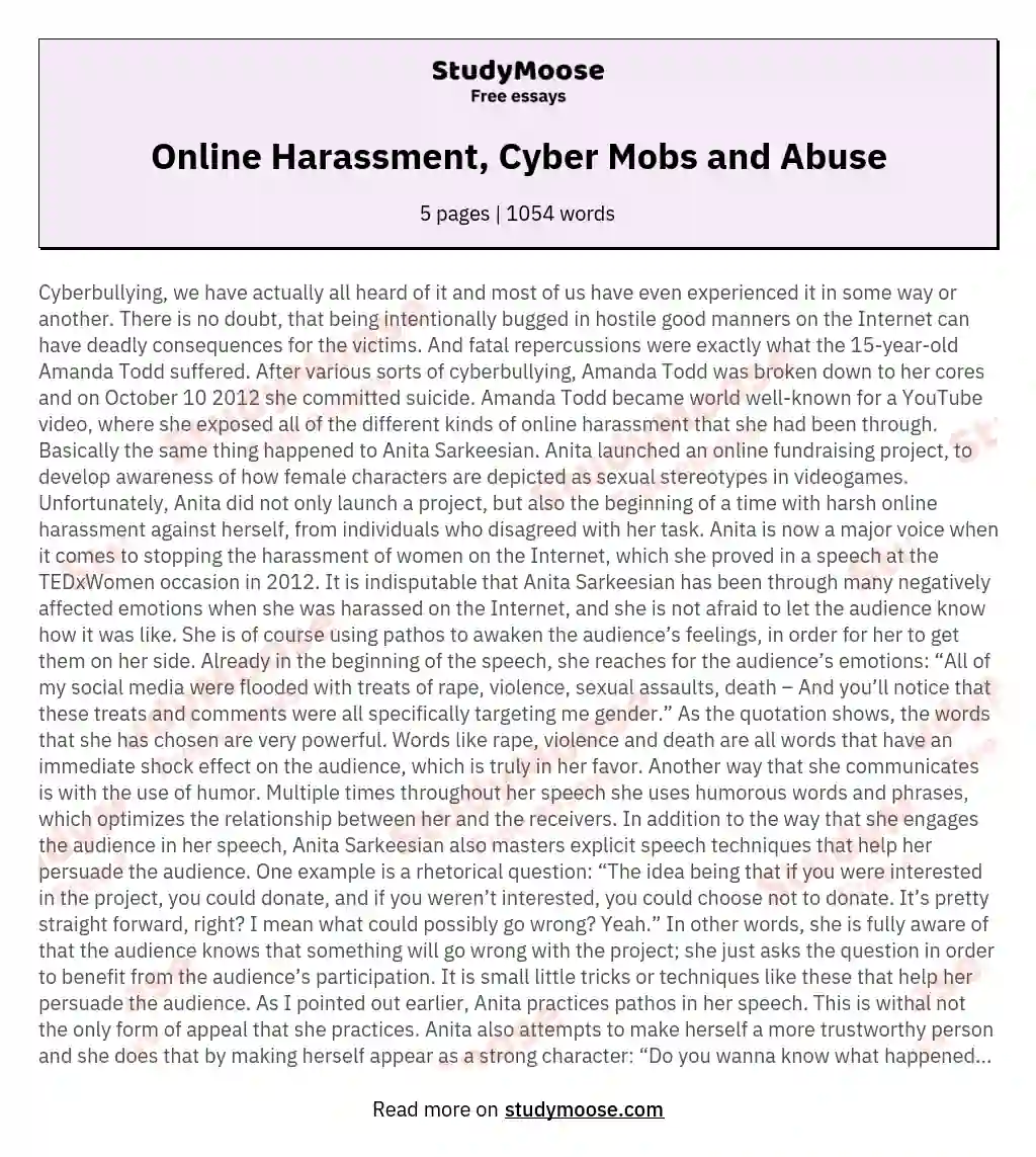 Online Harassment, Cyber Mobs and Abuse