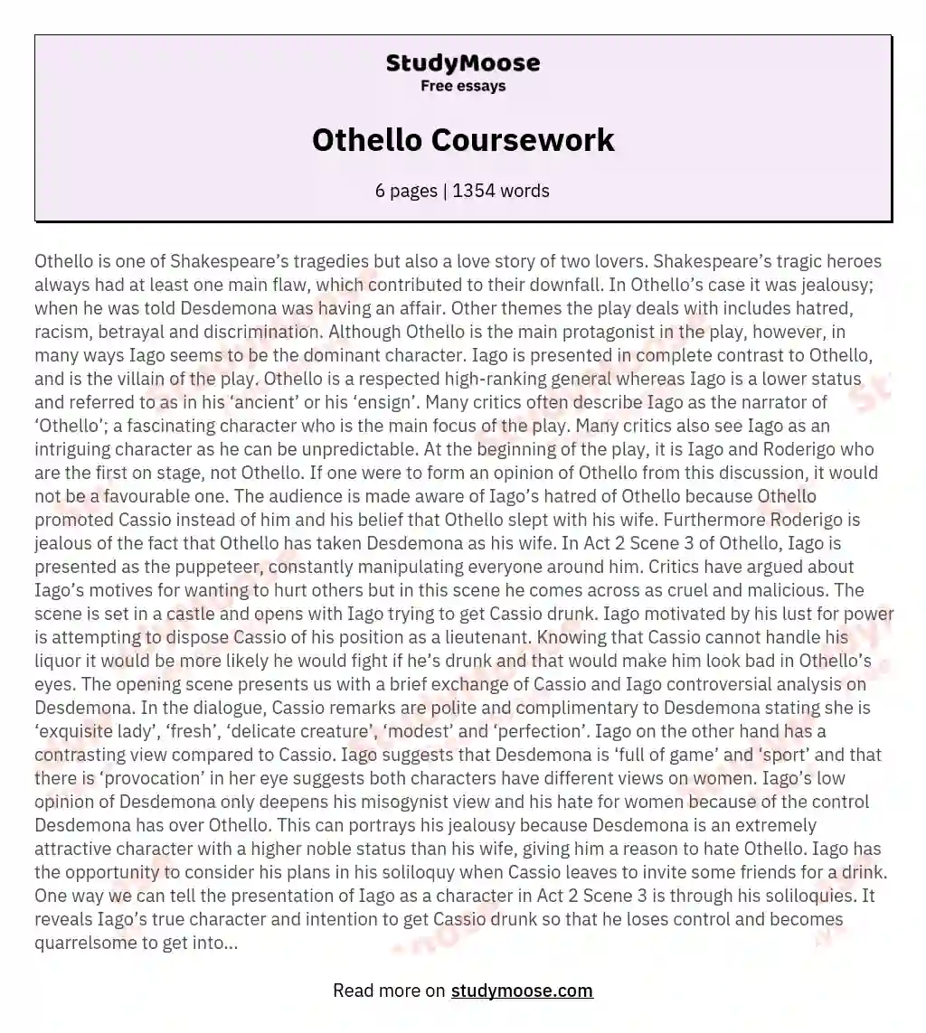Othello Coursework