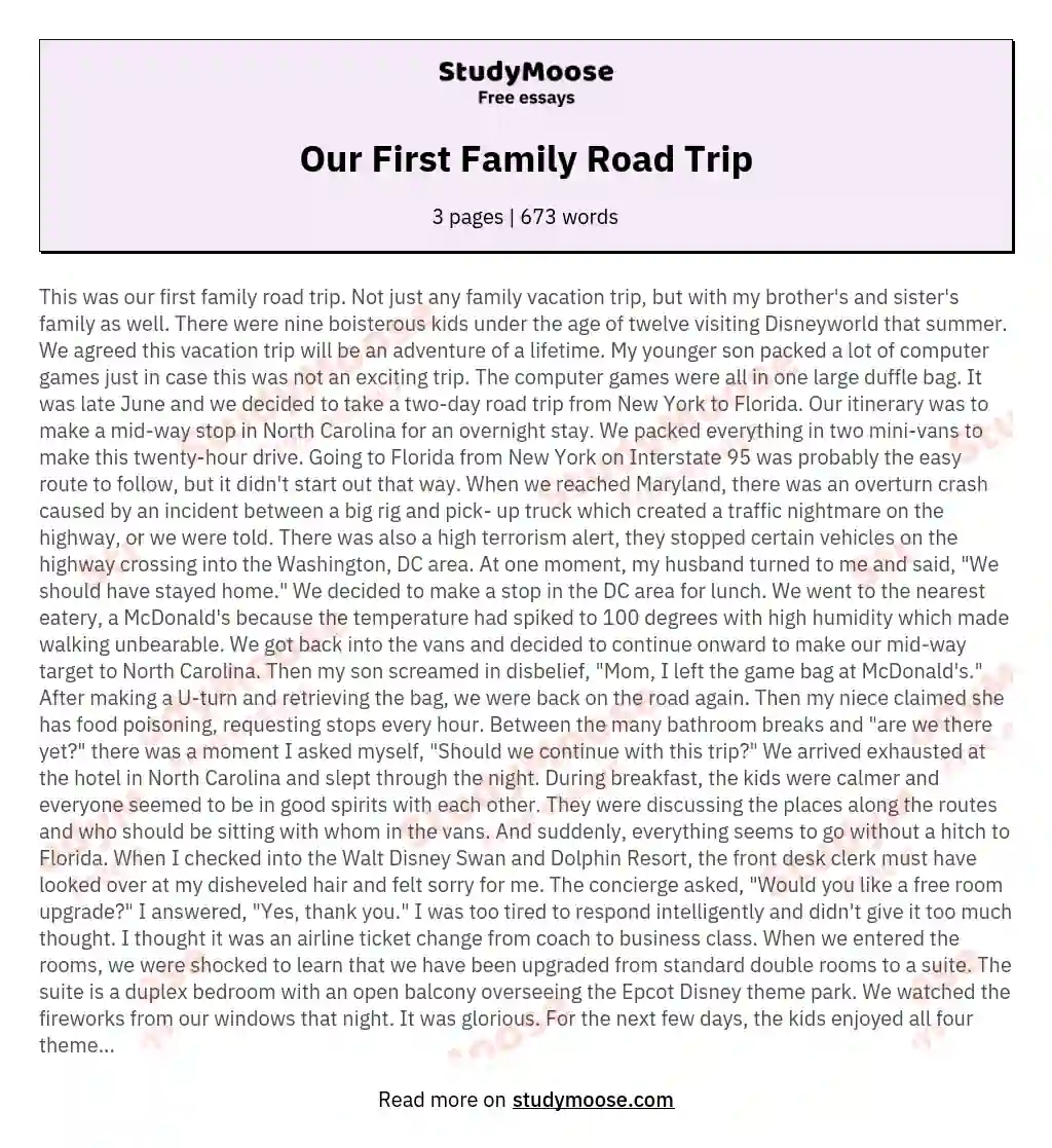 our family essay
