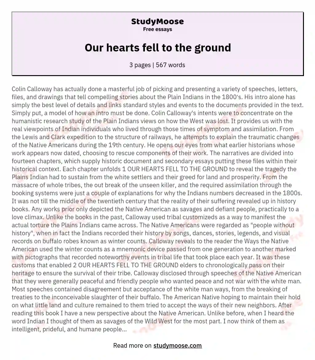 Our hearts fell to the ground
