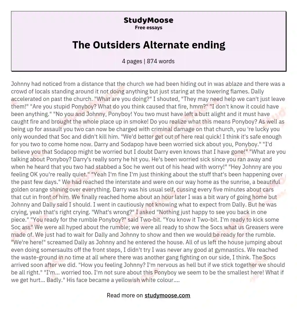 The Outsiders Alternate ending
