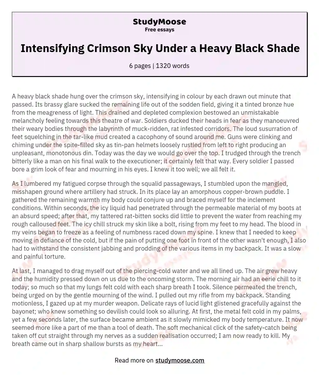 Intensifying Crimson Sky Under a Heavy Black Shade essay