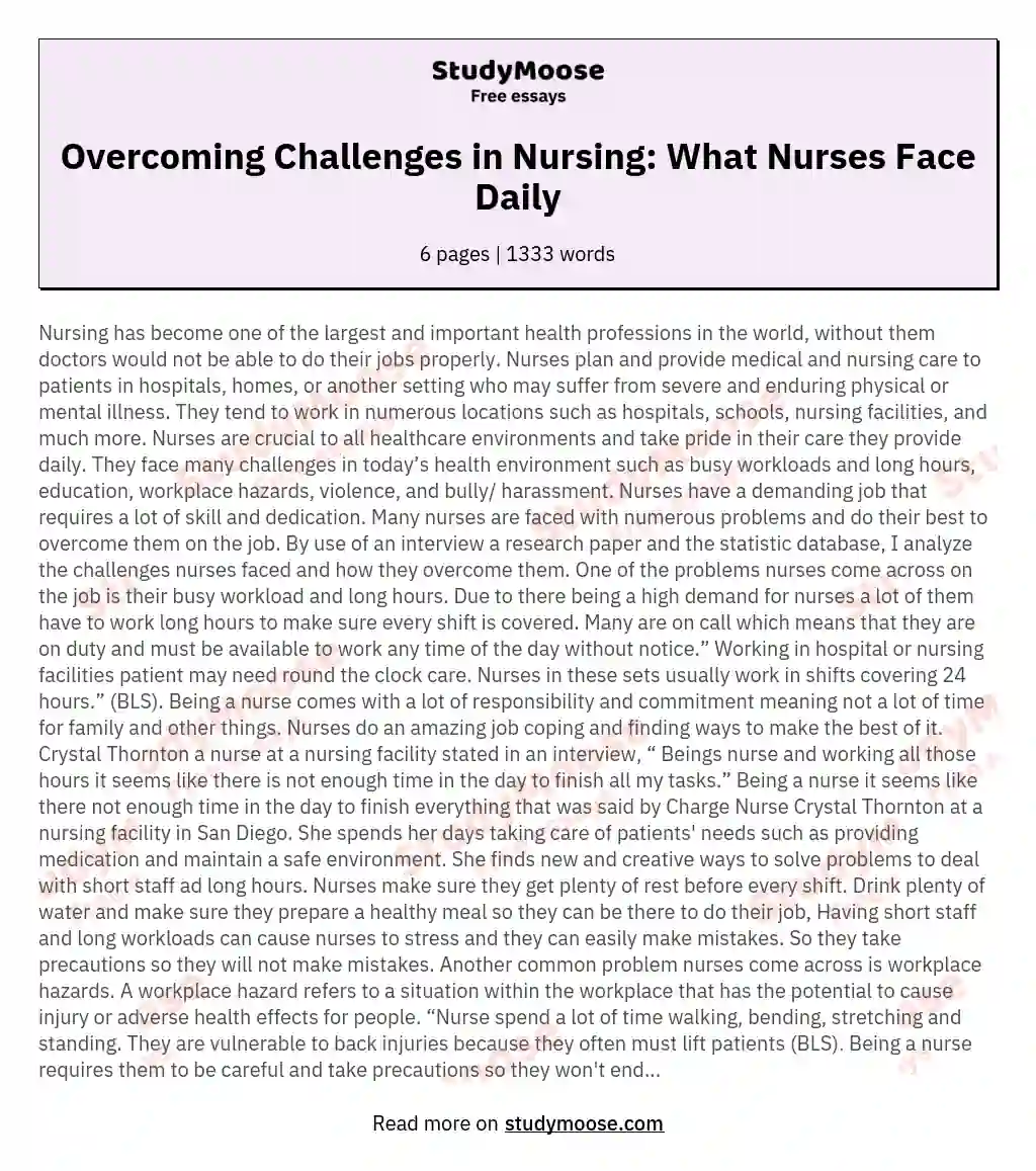 Overcoming Challenges in Nursing: What Nurses Face Daily