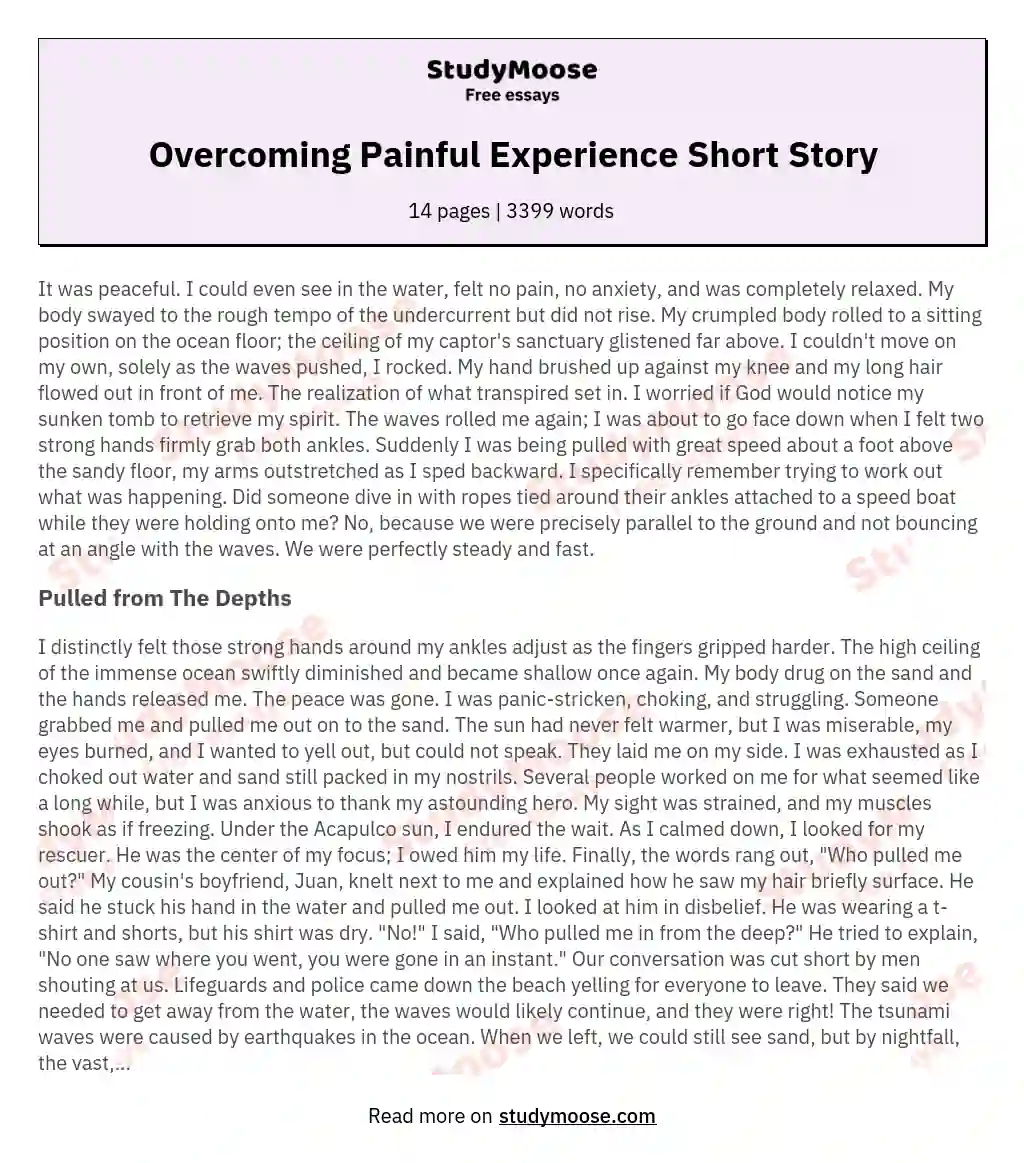 Overcoming Painful Experience Short Story essay