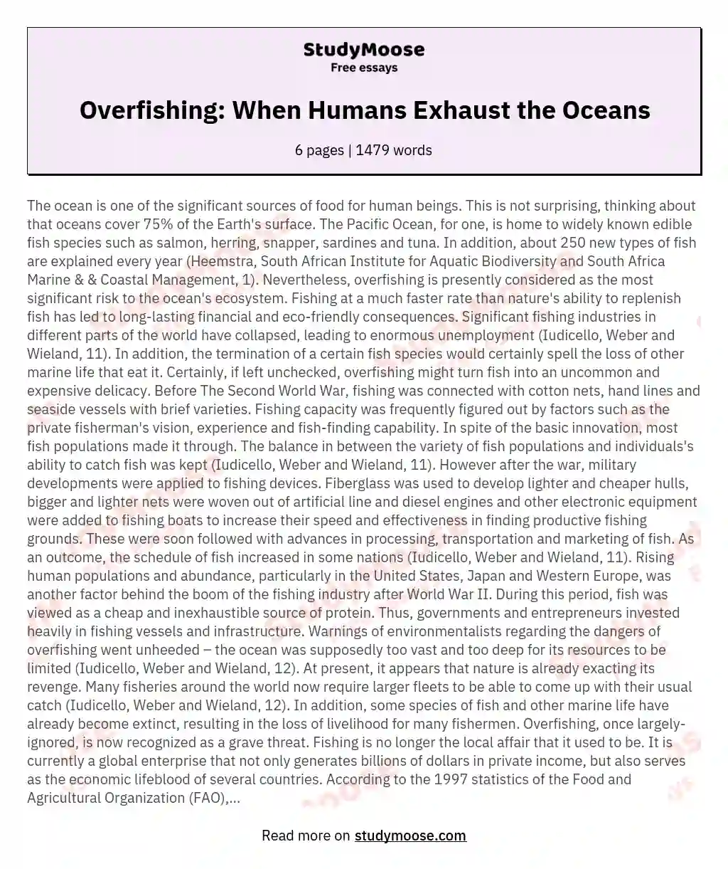 Overfishing: When Humans Exhaust the Oceans