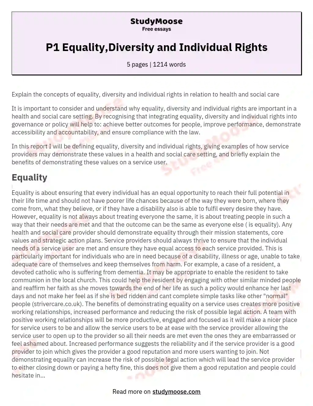 P1 Equality,Diversity and Individual Rights