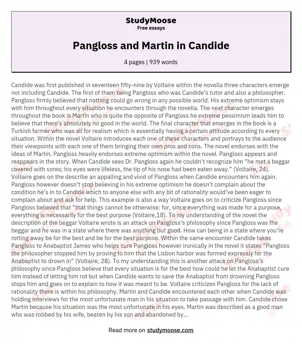 Pangloss and Martin in Candide