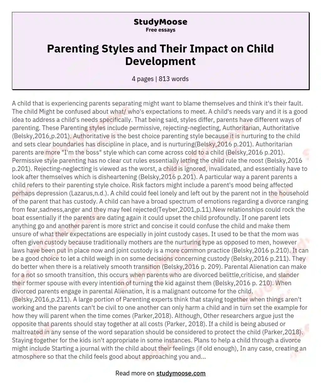 Parenting Styles and Their Impact on Child Development