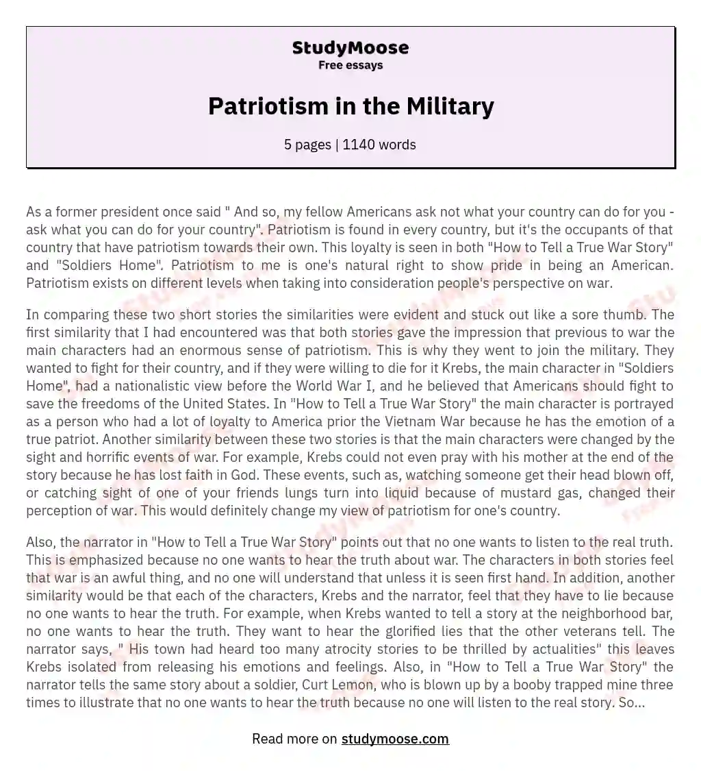 The Dynamics of Patriotism: A Comparative Analysis essay