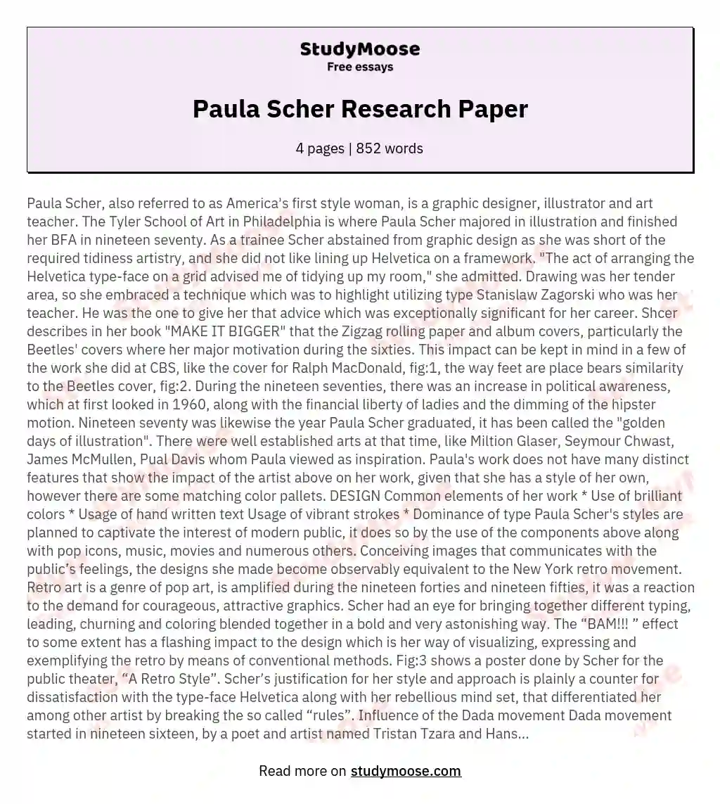 Paula Scher Research Paper essay