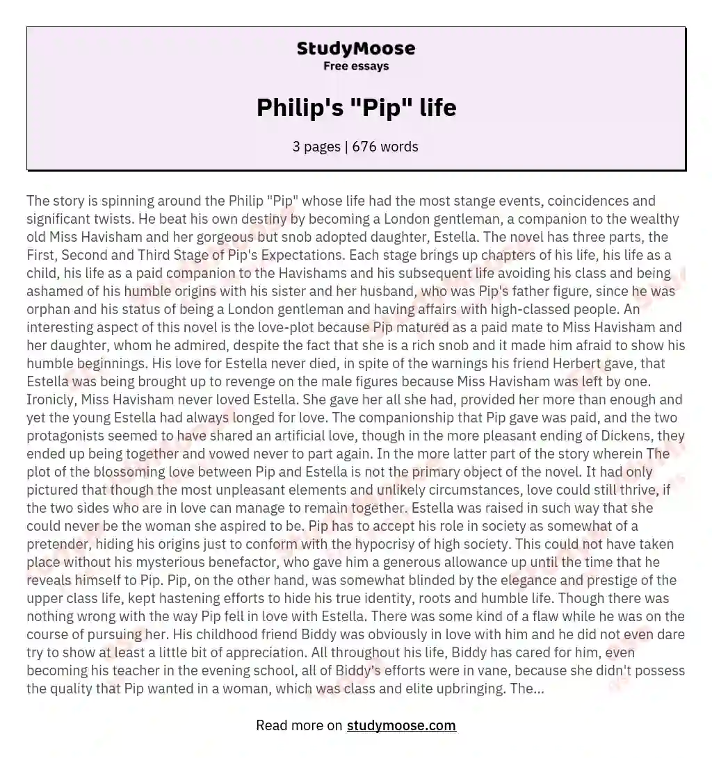Philip's "Pip" life