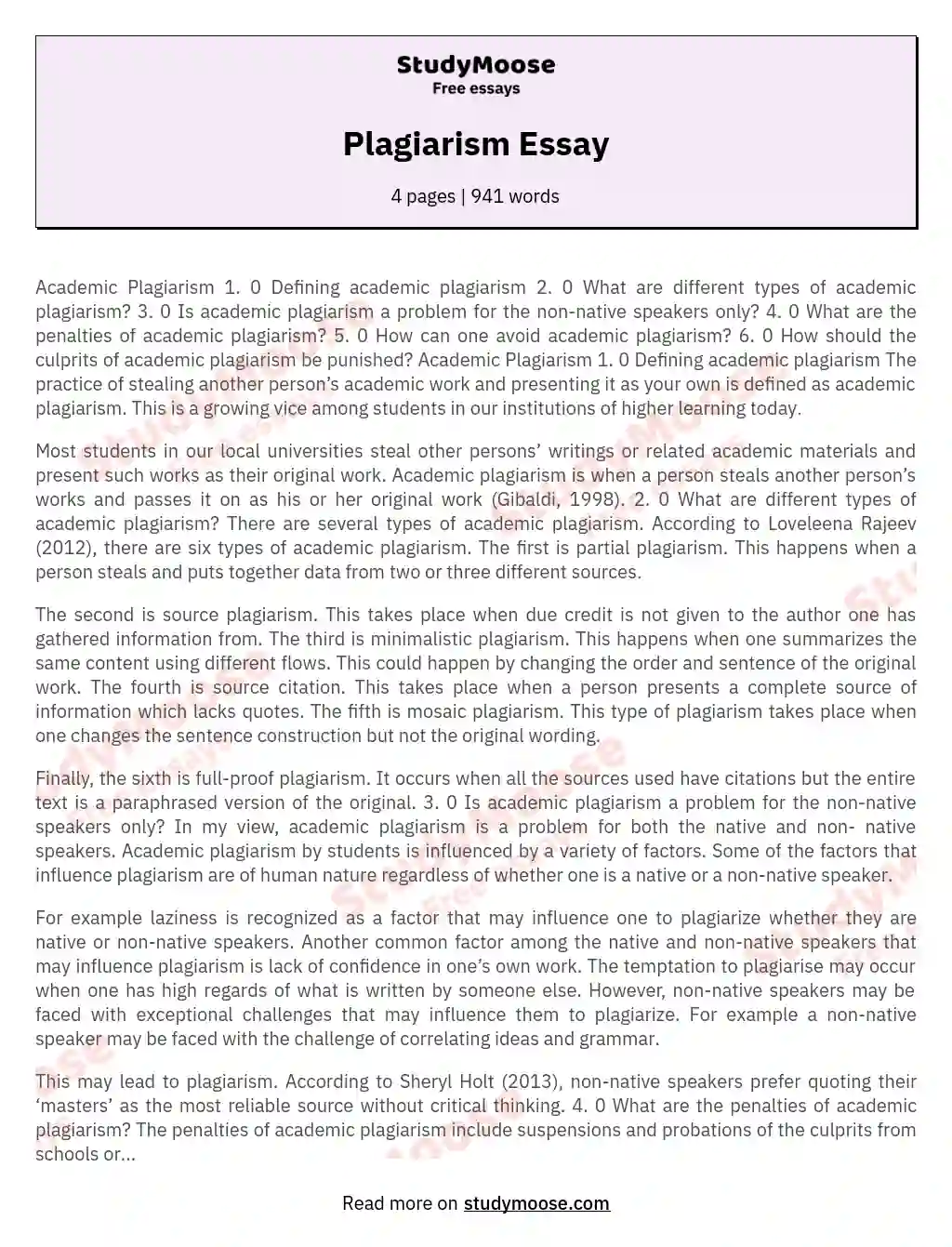 introduction of plagiarism essay
